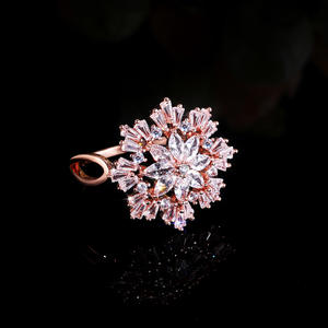 Anello con Diamante F729 Taglio Marquise, Diamante Naturale, Gioiello Romantico da Sposa per Donna - Product Image 4