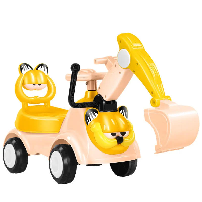 Cheap plastic kids ride on car digger / children excavator construction truck / baby slide car with light and music