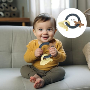 Jouet de dentition en silicone pour bébé |   Jouet à mâcher sûr pour bébés de 0 à 12 mois |   Jouet sensoriel sans BPA - Product Image 3