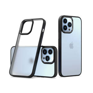 Étui de téléphone de luxe en acrylique souple 3 en 1 pour 14 13 12 Pro 15 & 12 avec finition mate antichoc et support d'anneau en plastique - Product Image 3