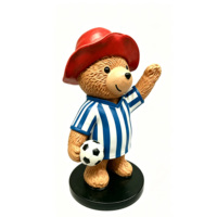 Individuelles Logo Harz-Fußball-Teddybär Wackelkopf-Figur Fußball-Maskottchen Trikot-Bär Fußballverein Souvenir Fan-Kollektion
