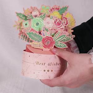 Fleur 3D Pop-Up Cartes Saint Valentin Cadeau Carte Postale Avec Enveloppe Invitation <span class=keywords><strong>De</strong></span> <span class=keywords><strong>Mariage</strong></span> Cartes <span class=keywords><strong>De</strong></span> Voeux Anniversaire Pour Elle - Product Image 3