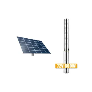 Stainless Steel 72V 600W Dc Submersible Solar Water Pump With Built In Controller