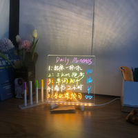 Tableau d'écriture créatif en acrylique minimaliste pour bureau, effaçable à sec, avec LED, pour la maison, pour le graffiti et le bricolage