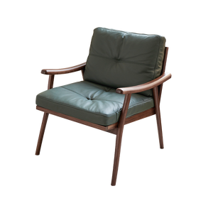 Massiver Nordamerikanischer Schwarznuss-Loungesessel Leder Moderner Relaxsessel Fauler Sofastuhl - Komfortables Schlafzimmer Wohnzimmer Möbelstück - Product Image 5