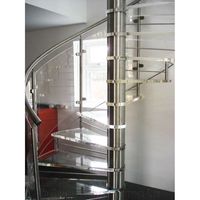 Escalier en spirale moderne en verre trempé pour villa et commerce, facile à installer, avec marches en verre pour intérieur