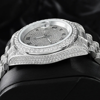 Montres automatiques de luxe avec logo personnalisé, style Hip Hop, entièrement serties de diamants (test diamant positif), mouvement de luxe, Moissanite VVS de qualité présidentielle