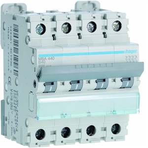 MBA440 Personalizzabile con Hagers MCB 6000A 10kA 4P curva B 40A 4 moduli - Product Image 1
