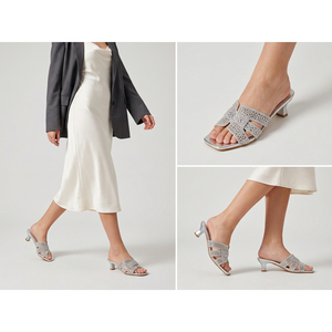 <span class=keywords><strong>Sandali</strong></span> da Donna <span class=keywords><strong>con</strong></span> <span class=keywords><strong>Tacco</strong></span> Grosso e Strass Argentati, Eleganti Scarpe <span class=keywords><strong>con</strong></span> <span class=keywords><strong>Tacco</strong></span> e Punta Quadrata, Tomaia in PU per Primavera Estate Autunno - Product Image 5