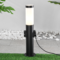 Lampe de jardin extérieure en acier inoxydable étanche avec abat-jour cylindrique en PC, douille E27 15W