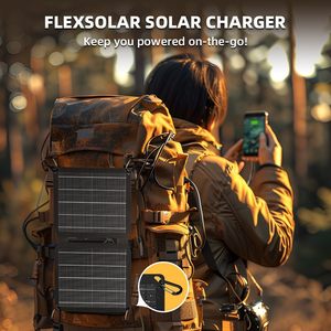 10W Portable Solar Chargers <b>5V</b> USB Small Power Emergency ETFE Panels Foldable IP67 Waterproof Camping Hiking Backpacking - Product Image 5