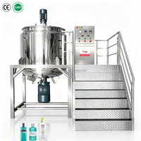 Agitateur homogénéisateur en acier inoxydable pour la production de shampoing, détergent et savon liquide, avec pompe à moteur et configuration mobile