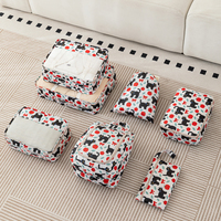 Ensemble de 7 sacs de rangement de voyage en coton personnalisés en gros, diagonaux, imperméables, unisexes, pour vêtements, chaussures, anti-poussière, bagages