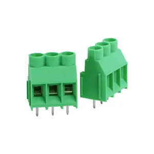 6.35mm pitch yeşil renk 3 yollu terminal bloğu sabit panel PCB kaynak konnektörü