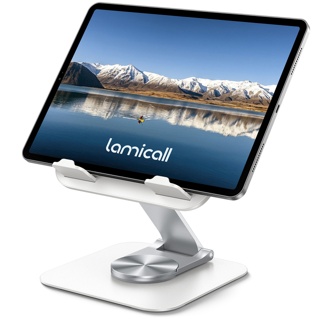 Lamicall STDT02 360 Rotating Desktop Tablet Holder Aluminum Adjustable Stand Pad Mount Phone Dock Bracket Cradle For 4.7-13 Inch