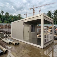 Container Prefabbricato Modulare Monostrato con Balcone, Ufficio Temporaneo per Cantiere, Casa Container in Vendita