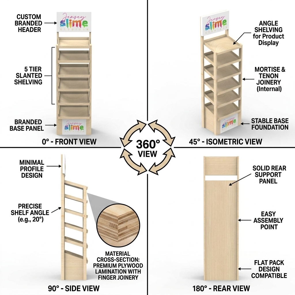 Wholesale Custom Wood Gravity Feed Display Rack for Canned Food Jar FIFO System Sustainable Retail Organic Food Shelf Organizer — view 3