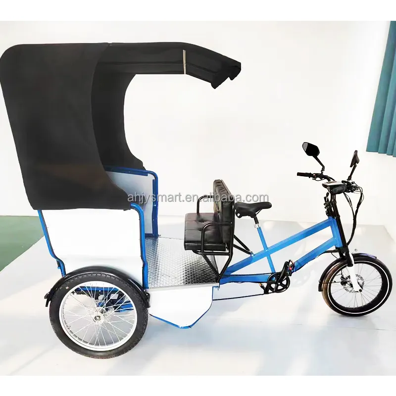 Triciclo eléctrico de negocios ecológico CE 750W, bicicleta de tres ruedas, Taxi, Bicitaxi con cartelera LED