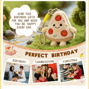 Peluche Pizza Mignonne Personnalisable, Jouet en Peluche Alimentaire Doux, Porte-clés Cadeau pour Enfants, Idéal pour les Fêtes d'Anniversaire - Product Image 6