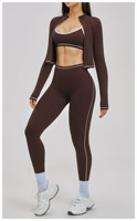 Ensemble de sport pour femmes, couleur contrastée, gym, fitness, yoga, séchage rapide, soutien-gorge de sport, short taille haute, vêtements de fitness