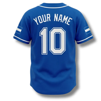 Maillot de baseball personnalisé brodé style équipe nationale nicaraguienne avec emblème et couleurs du drapeau OEM POD Nom et numéro personnalisés