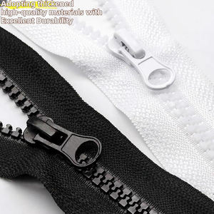 مخصص 16 20 24 28 32 36 40 بوصة سحاب بلاستيكي #5 فصل سحابات الراتنج للسترات أسود بني أبيض - Product Image 5