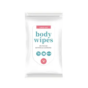 Small MOQ Large Size Rinse Free Body Wipes For Quick Shower Pre-moistened Wet Wipes