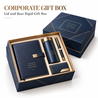 Boîte cadeau d'entreprise de luxe en gros, emballage rigide en papier personnalisé avec couvercle et base, coffret cadeau d'entreprise avec logo