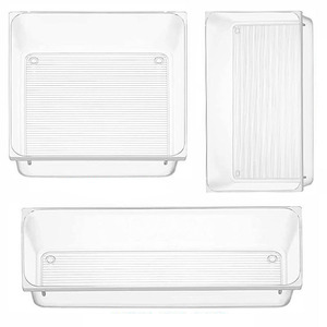 OWNSWING Set di Organizer per <span class=keywords><strong>cassetti</strong></span> in plastica trasparente da 25 pezzi contenitore per <span class=keywords><strong>cassetti</strong></span> da <span class=keywords><strong>scrivania</strong></span> per <span class=keywords><strong>divisori</strong></span> per <span class=keywords><strong>cassetti</strong></span> da <span class=keywords><strong>scrivania</strong></span> - Product Image 3