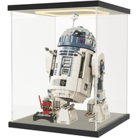 Vitrine d'exposition en acrylique transparente éclairée pour objets de collection, casques, trophées et figurines à assembler