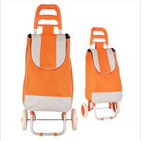 Chariot de courses pliable moderne et léger en acier avec poignée et roues pour supermarché