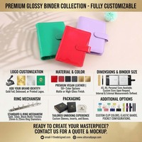 Hongbo meilleure vente 6 couleurs brillant en cuir verni A6 or-anneau Budget classeur planificateur avec enveloppes en espèces comme cadeaux d'école/de bureau