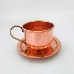 Dessous de verre à thé moderne élégant en cuivre massif avec forme ronde martelée parfait pour une utilisation polyvalente et des mariages élégants - Product Image 4