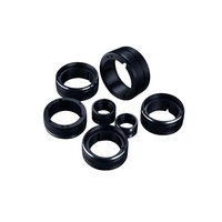 Anneau adaptateur de montage de caméra en métal noir usiné CNC de précision sur mesure, finition noire, composants de produits électroniques numériques