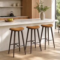 Tabouret de bar en bois massif, style nordique moderne minimaliste, fait main, sans assemblage requis, personnalisable pour la maison, l'îlot de cuisine, le comptoir, la restauration