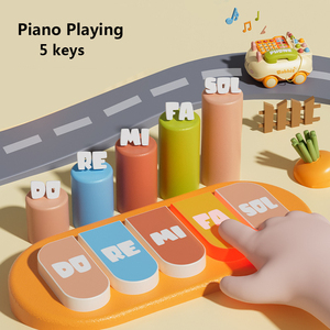 Jouet sensoriel multifonctionnel Montessori pour bébé, voiture téléphonique à tirer, éducatif précoce avec musique et lumière pour enfants - Product Image 5