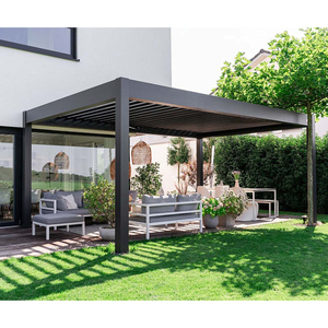 Pergola bioclimatique moderne d'extérieur en aluminium à lames orientables, 3x3, 3x4, 4x4, 6x4 <span class=keywords><strong>m</strong></span>, fabrication OEM, facilement assemblable, en alliage d'aluminium, type gazebo - Product Image 5