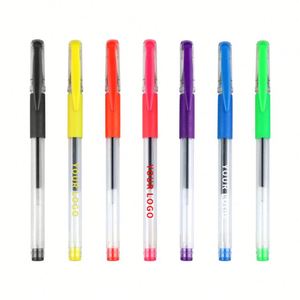 Promoción de Artículos de Papelería, Bolígrafos de Gel de Plástico Recubiertos de Goma Negra Personalizados con Impresión de Logotipo, Venta al por Mayor - Product Image 4
