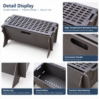 Brasero pliant moderne en acier pour jardin, barbecue, support de feu détachable, portable, facile à nettoyer pour le camping en extérieur