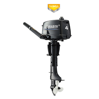 YAMABISI T4HP 4HP 75cc Mesin Tempel Kapal Bensin 2-Tak dengan Kontrol Remote/Tiller, Starter Elektrik+Manual - Baru untuk Berperahu