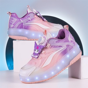 Chaussures à roulettes lumineuses pour enfants avec lumières LED, dessus en mesh, pour enfants - Product Image 4