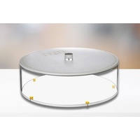 Lucite Matzah-Box mit Kunstleder-Bezug - Handgefertigtes, besticktes Textdesign mit Goldakzenten - Passover-Tischdekoration