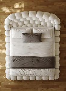 Base de Cama Moderna de Lujo con Diseño de Burbujas, Tapizada en Bouclé Crema Premium, Tamaño King, Muebles Modulares Suaves y Minimalistas - Product Image 5