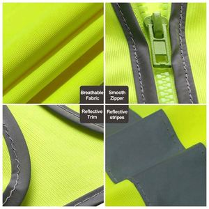 Vêtements de travail de nuit personnalisés en gros, poches, gilet de sécurité réfléchissant avec logo - Product Image 4