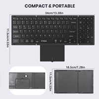 Clavier pliable ergonomique portable JOMAA avec rétroéclairage RGB, pavé tactile et clavier numérique, double mode sans fil BT, rechargeable