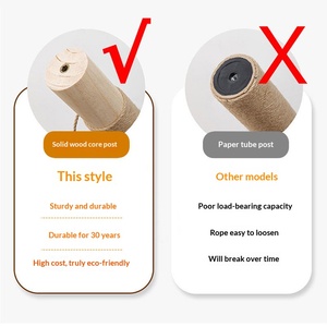 Árbol rascador de madera resistente al por mayor con casa grande y postes rascadores, diseño estable para hogares con varios gatos - Product Image 4