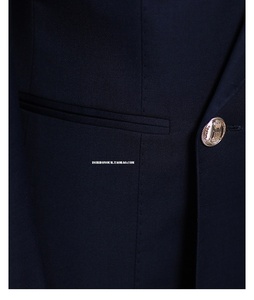 <span class=keywords><strong>Blazer</strong></span> pour <span class=keywords><strong>homme</strong></span> en mélange de laine haut de gamme, croisé, <span class=keywords><strong>bleu</strong></span> <span class=keywords><strong>marine</strong></span>, boutons dorés, revers pointus, style Ivy League, <span class=keywords><strong>veste</strong></span> de costume de direction - Product Image 3