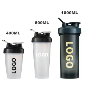 Blender Bottle Shaker Mixer Cup Reusable Silicone Straw - Black