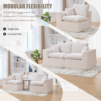 Canapé modulaire sectionnel Cloud Couch, canapé confortable et moderne 2 places avec housses de coussin amovibles