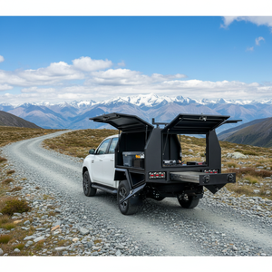 Auvent et <span class=keywords><strong>plateau</strong></span> extérieur compatibles Ford Ranger en argent durable avec couvercle roulant, fonctionnement manuel, tiroir coulissant en alliage d'aluminium - Product Image 3